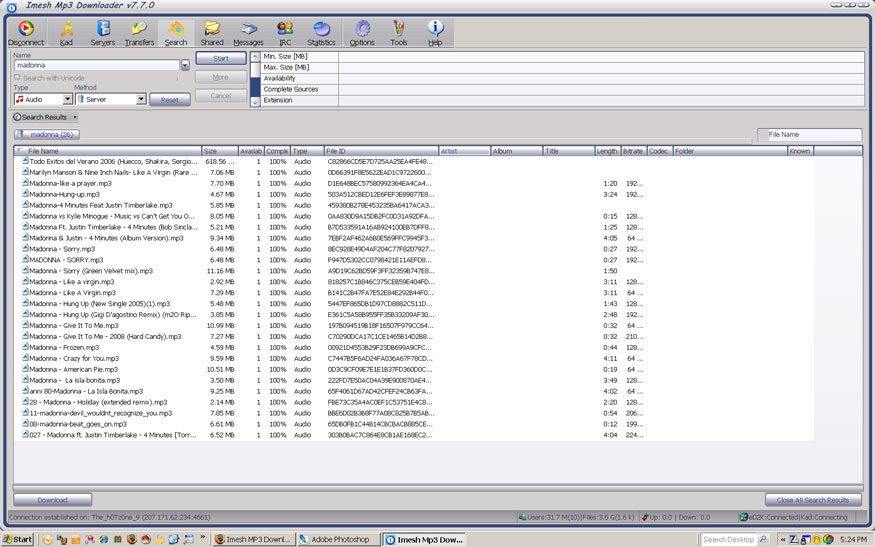 Imesh MP3 Downloader 7.8.6 software screenshot