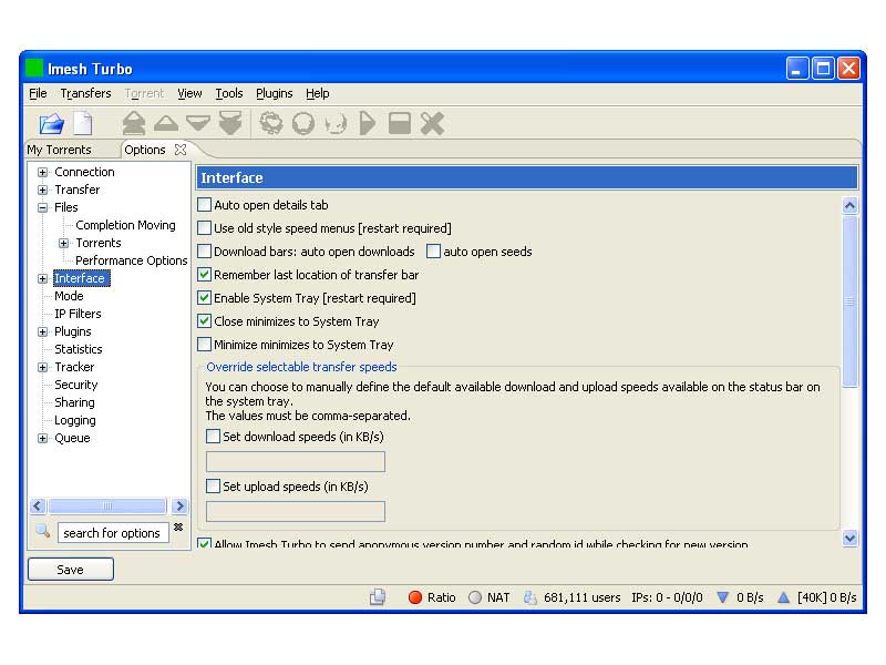 Imesh Turbo 6.6.8 software screenshot