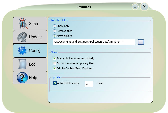Immunos 3.6.0 software screenshot