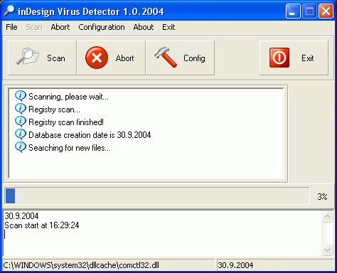 InDesign Virus Detector 1.0.2004 software screenshot