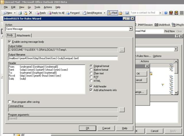 InboxRULES for Rules Wizard 2.11 software screenshot