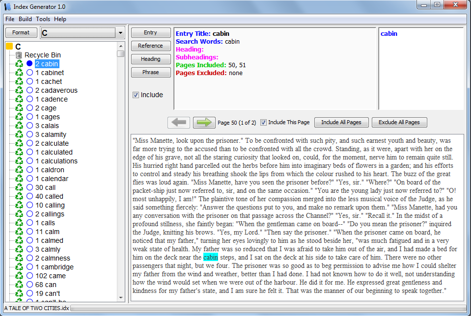 Index Generator 5.6 software screenshot