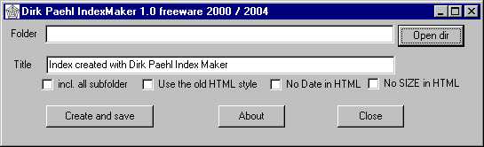 IndexMaker 1.0 software screenshot