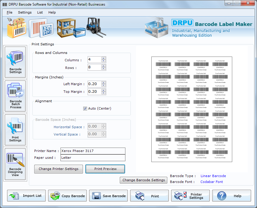 Industrial Barcode Generator Software 7.3.0.1 software screenshot