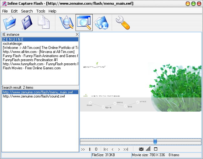 Infine Capture Flash 1.6 software screenshot