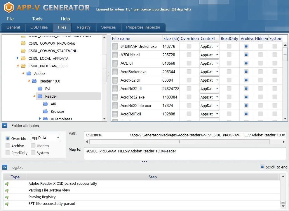 Infopulse - App-V Generator 2.7.0 software screenshot