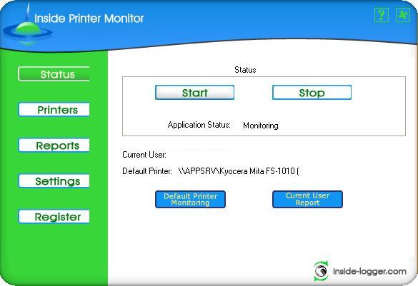 Inside Printer Monitor 2.1 software screenshot