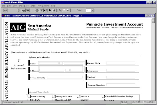 Insoft Forms Filler 1.1 software screenshot