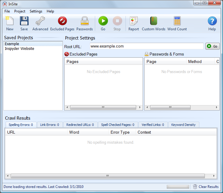 Inspyder InSite 5.1.0.9548 software screenshot