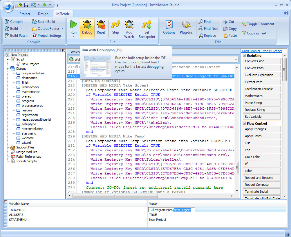 InstallAware Studio for Windows Installer 15 software screenshot
