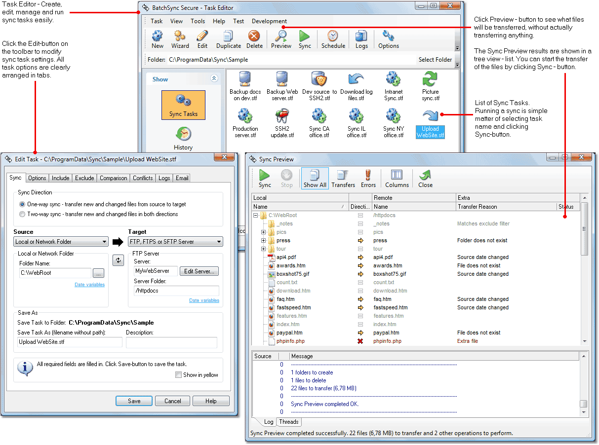 InstantSync FTP 3.0.13 software screenshot