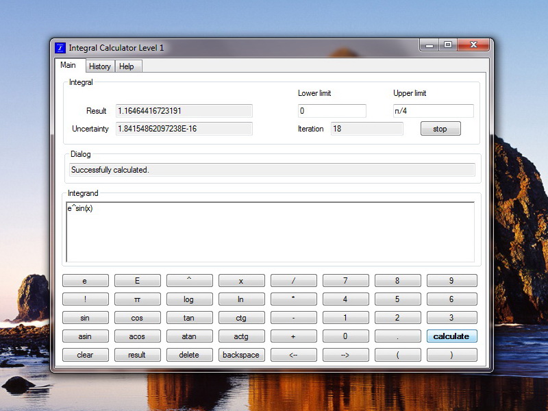 Integral Calculator Level 1 1.0.0.2 software screenshot