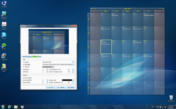 Interactive Calendar 1.2.1 software screenshot