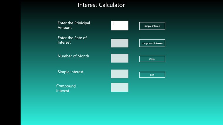 Interest Calc Machine for Windows 8 1.0.0.3 software screenshot