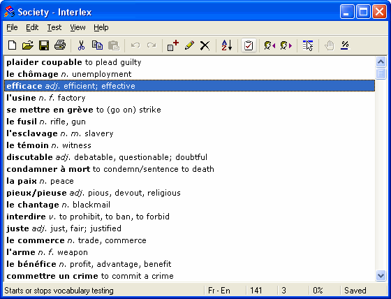 Interlex 2.5.0.7 software screenshot