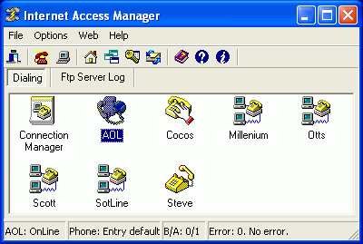 Internet Access Manager 1.22 software screenshot