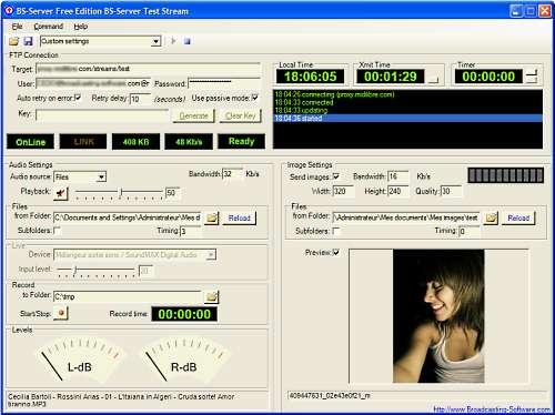 Internet Broadcasting Server - Free Ed. 2.0.3 software screenshot