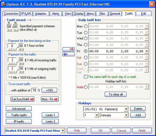 Internet Connection Counter 7.50.0 software screenshot