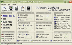 Internet Cyclone 2.27 software screenshot