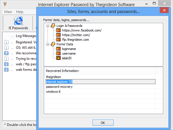 Internet Explorer Password 2013.02.15 software screenshot