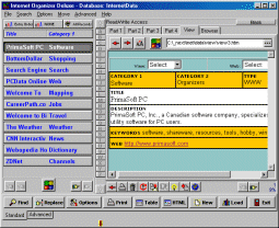 Internet Organizer Deluxe 3.7 software screenshot