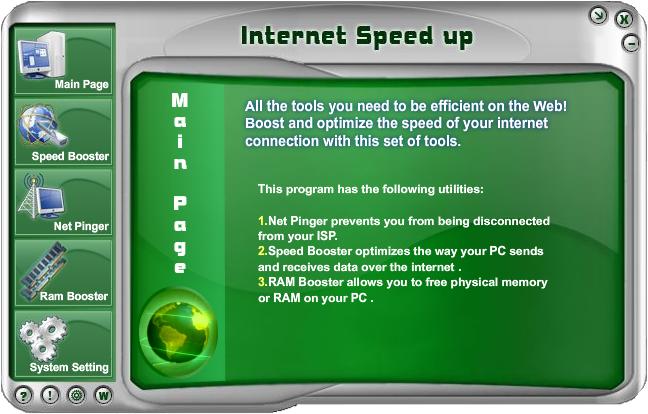 Internet Speed up 4.2.0.7 software screenshot