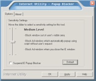 Internet Utility - Popup Blocker 2.10 software screenshot