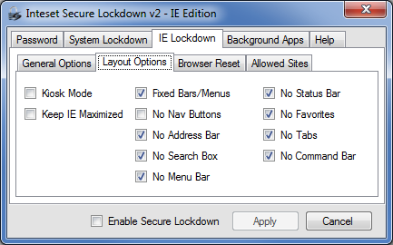 Inteset Secure Lockdown 2.0.2.00.158 software screenshot