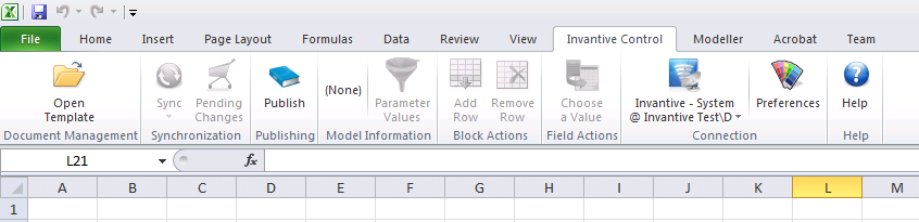 Invantive Control for Excel 20161.0.16210.27410 software screenshot