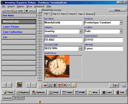 Inventory Organizer Deluxe 4.0 software screenshot