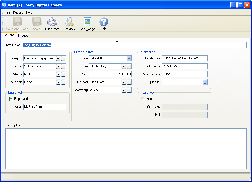 InventoryBuilder 3.0 software screenshot