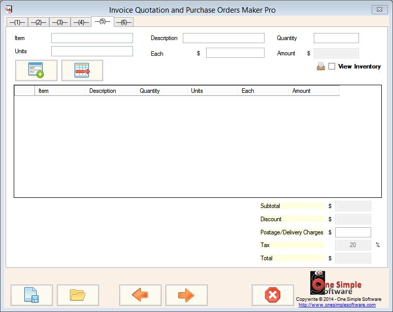 Invoice Quotations and Purchase Orders Maker Lite 1.1.0.0 software screenshot