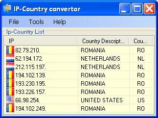 Ip to Country Convertor 1.3 software screenshot
