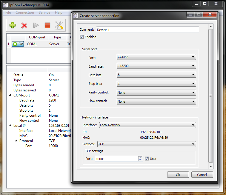 IpCom Exchanger 1.0.16 software screenshot