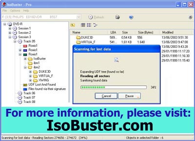 IsoBuster 4.0.4.0.0.00 software screenshot