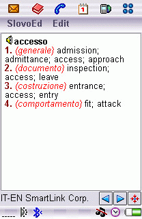 Italian-English Ext. Dictionary for UIQ 2.0 software screenshot