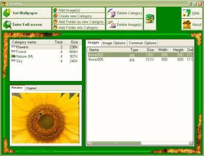 Izbushka Wallpaper Organizer 2.04 software screenshot