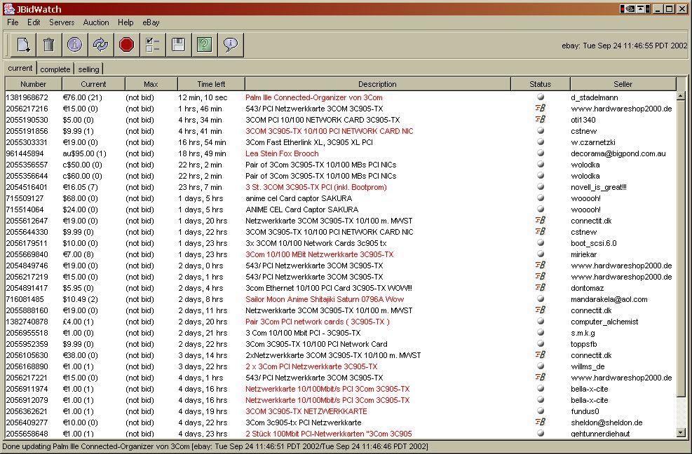 JBidWatcher 2.5.6 software screenshot