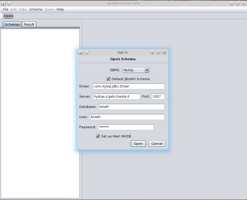 JBioWH Desktop Client 2.1.3 software screenshot