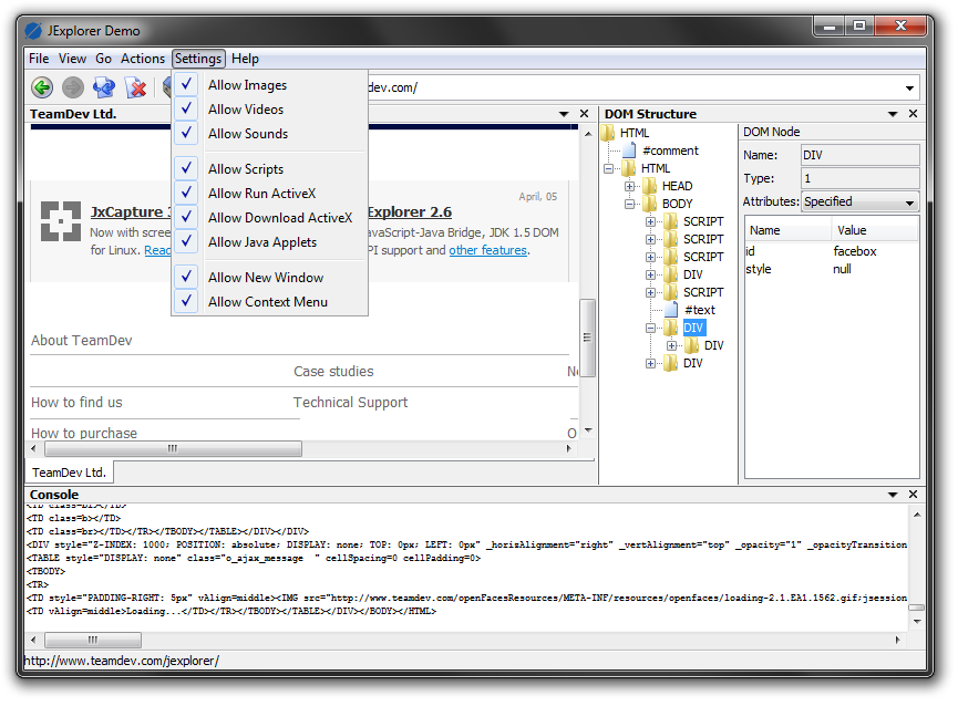 JExplorer 3.3.2 software screenshot