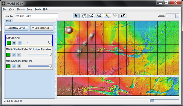 JMARS 3.01 software screenshot
