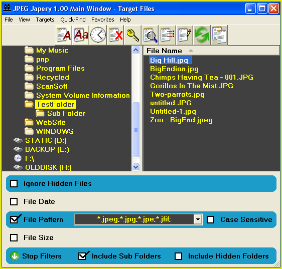 JPEG Japery 1.38 software screenshot