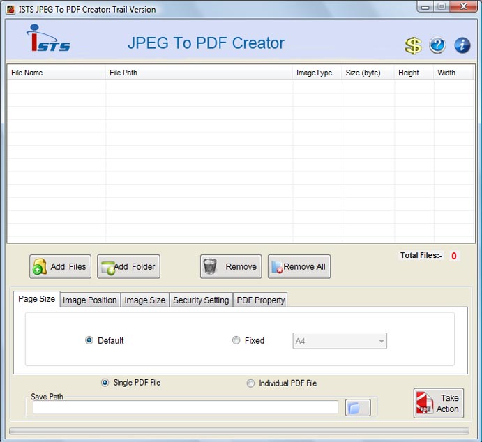 JPG to PDF format 2.8.0.4 software screenshot