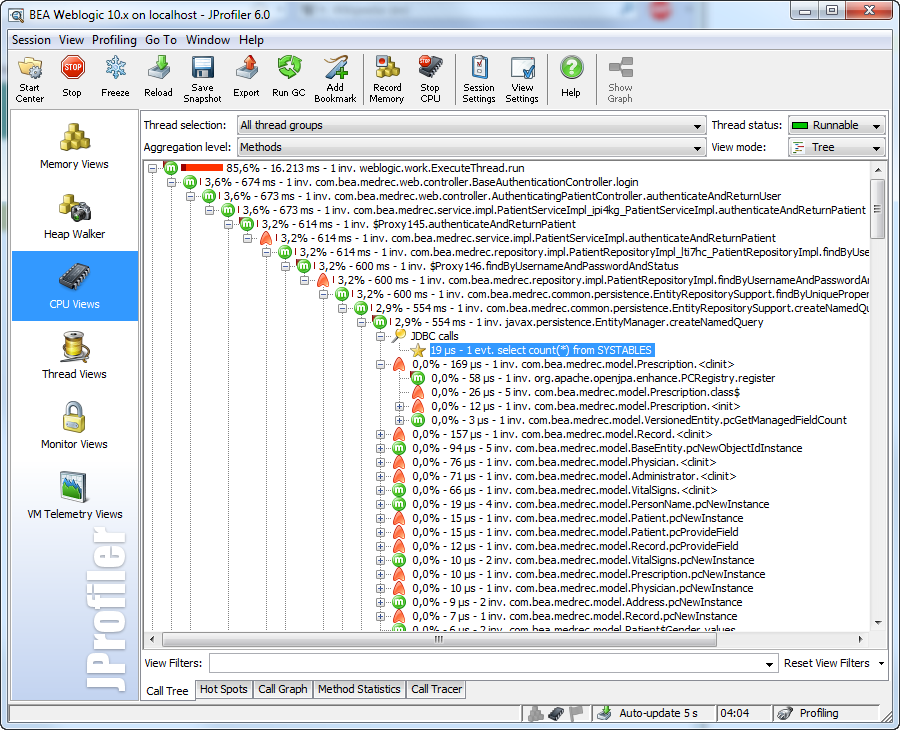 JProfiler 10.0.1.10046 software screenshot