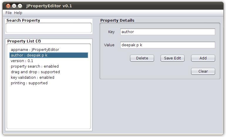 JPropertyEditor 0.1 Alpha software screenshot