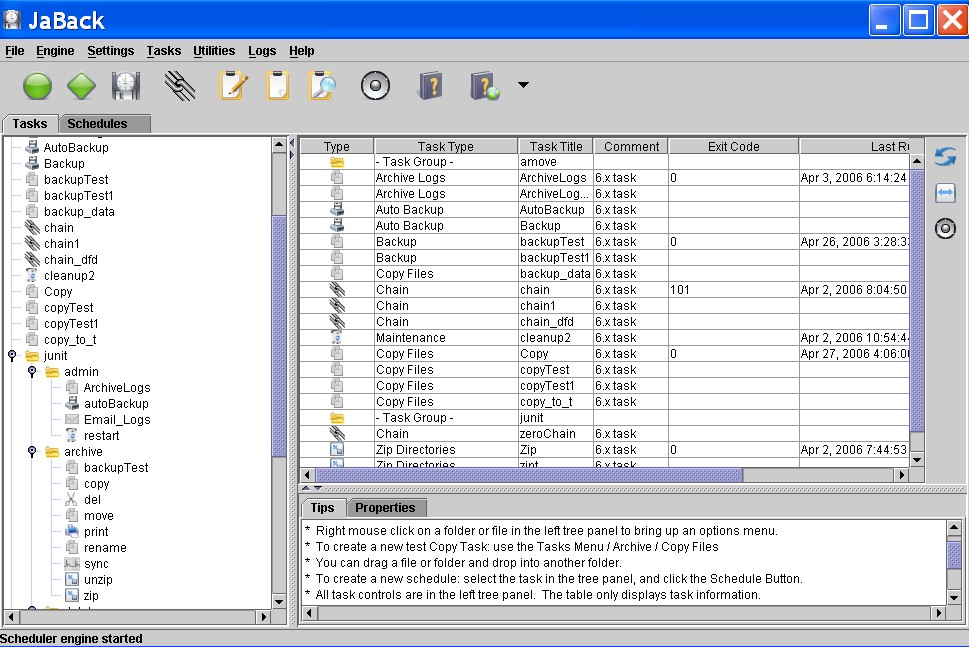 JaBack 11.00 software screenshot