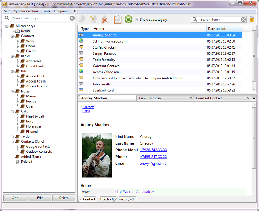 JabKeeper 1.2.48 software screenshot