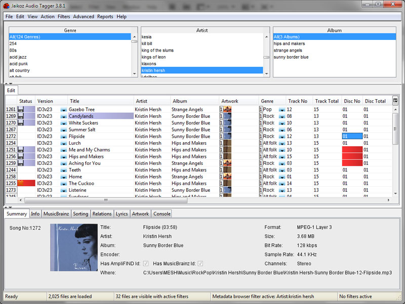 Jaikoz Audio Tagger 9.0.1.1159 software screenshot