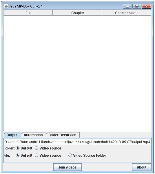Java MP4Box Gui 1.5 software screenshot