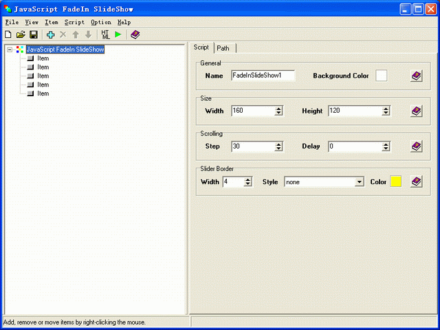 JavaScript FadeIn SlideShow Pro 1.0 software screenshot